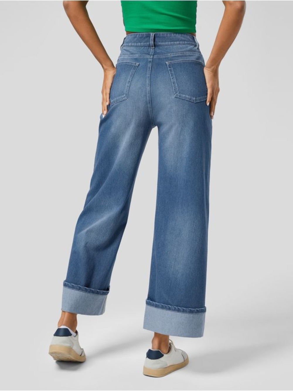 Halara Sweatpant Jean HalaraFlex Wide Leg Rolled Hem High Waisted Pant